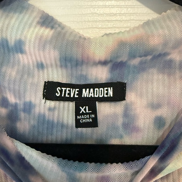 Steve Madden Maya Ribbed Mock Neck Crinkle Long Sleeve MIDI Dress- XL - Picture 7 of 8